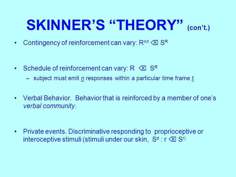 Skinner’s theory on Operant Conditioning